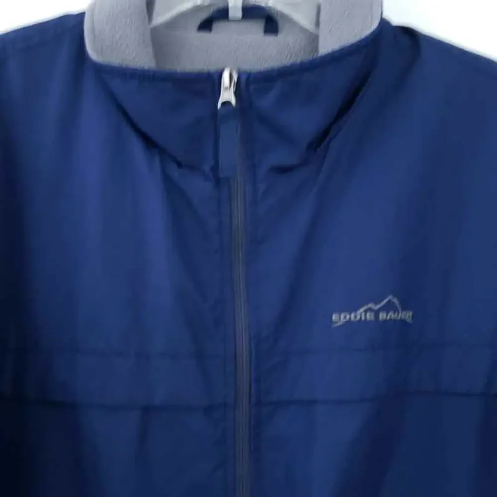 Eddie Bauer Full Zip Jacket Winter Coat Fleece Line Blue Men Size TL Tall Large